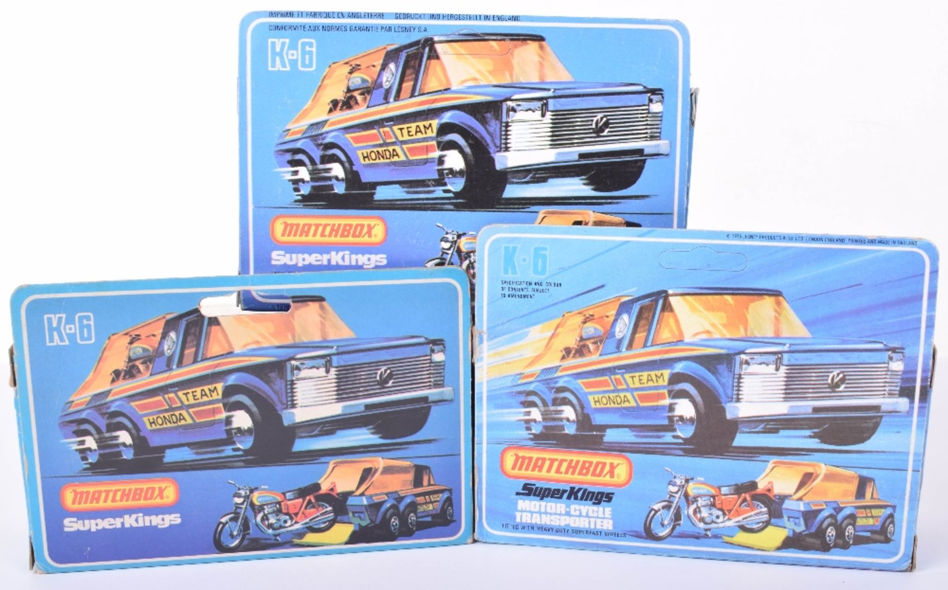 Three Boxed Matchbox Superkings K6 Motorcycle Transporters - Image 2 of 2