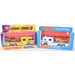 Two Boxed Matchbox Superkings Racing Car Transporters