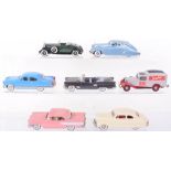 Seven Unboxed Brooklin White Metal USA Cars