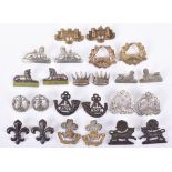 12x Pairs of British Infantry Regiment Collar Badges