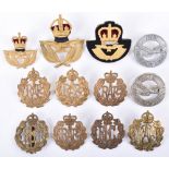 12x Badges of Royal Flying Corps and Royal Air Force Cap Badges