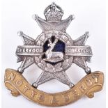 Notts & Derby Regiment Officers Cap Badge