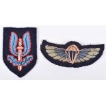 WW2 Special Air Service Beret Badge and Parachute Qualification Wing