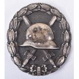 800 Silver Stamped Imperial Pattern Wound Badge