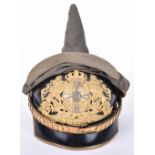 Bavarian Reserve Officers Pickelhaube with Original Trench Cover