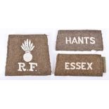 3x WW1 Slip-on Regimental Shoulder Titles