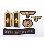 WW2 German Kriegsmarine Insignia Grouping