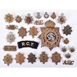 Selection of Army Service Corps, Royal Army Service Corps and Royal Corps of Transport Badges and In