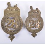 2x Victorian 28th (North Gloucestershire) Regiment of Foot Other Ranks Glengarry Badges