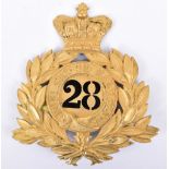 Victorian 1869 Pattern 28th (North Gloucestershire) Regiment of Foot Officers Helmet Plate