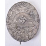WW2 Third Reich Silver Grade Wound Badge by Hauptmunzamt Wein