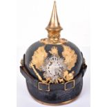 Scarce Saxon-Weimar Pickelhaube for Private / One Year Volunteer in Infantry Regiment Grand Dutchy o