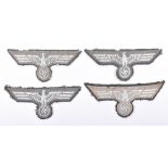 4x WW2 German NCO’s Tunic Breast Eagles