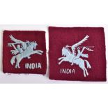 2x 44th Indian Airborne Division Embroidered Formation Signs