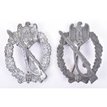 2x WW2 German Infantry Assault Silver Grade Combat Badges