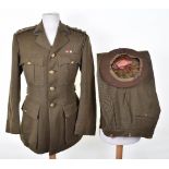 WW2 Lincolnshire Regiment British Officers Service Dress Full Uniform Attributed to Captain John Wal