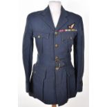 WW2 Royal Air Force Officers Service Dress Tunic Attributed to Flying Officer T E Holmes, Awarded th