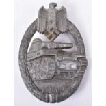 WW2 German Panzer Assault Badge in Bronze by Karl Wurster