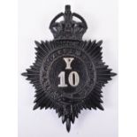 Metropolitan Police Helmet Plate ‘Y’ Tottenham Division Kings crown