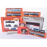 Hornby Railways 00 Gauge boxed good set, diesel engine, coaches and buildings