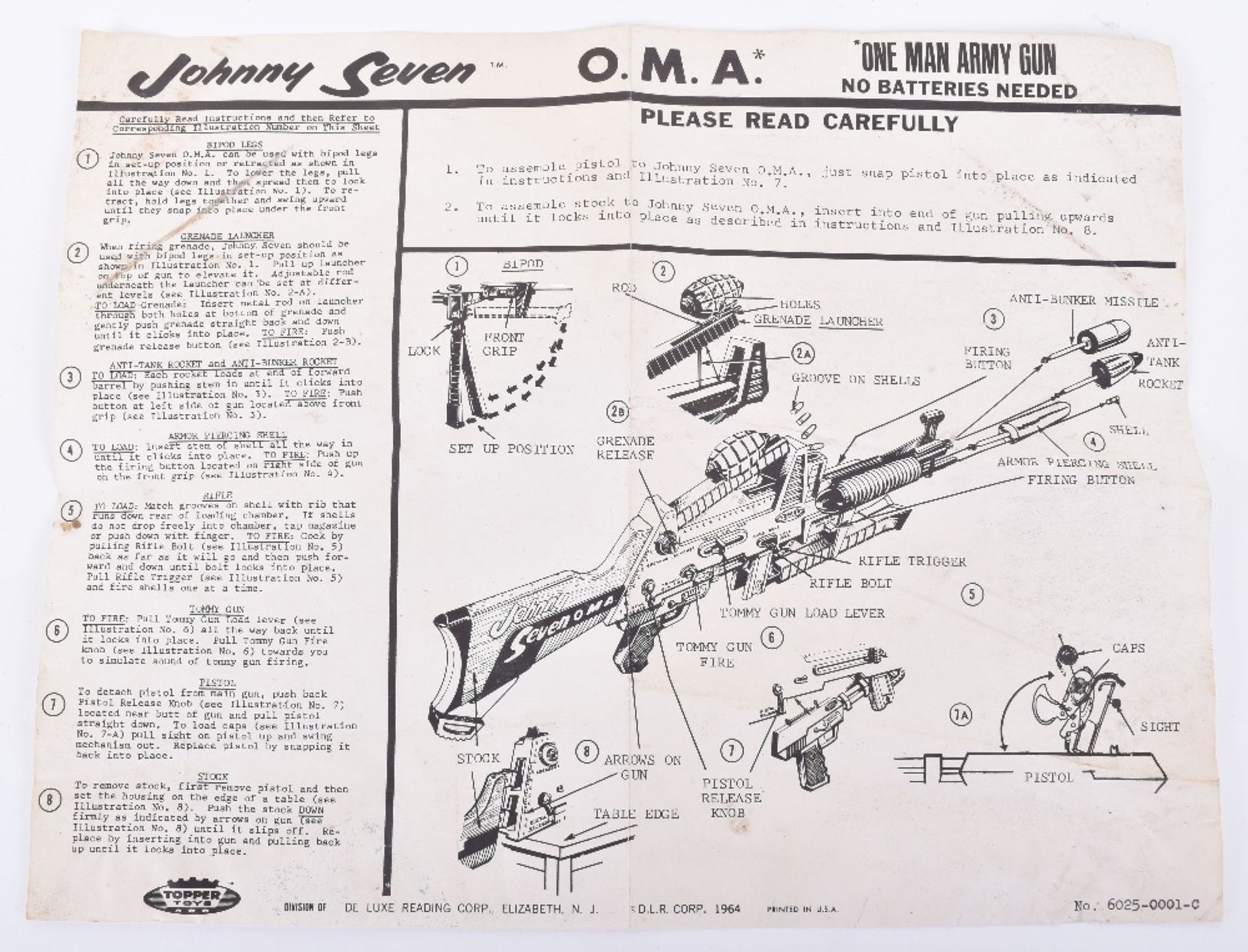 Boxed Johnny Seven O.M.A One Man Army Toy Gun - Image 14 of 15