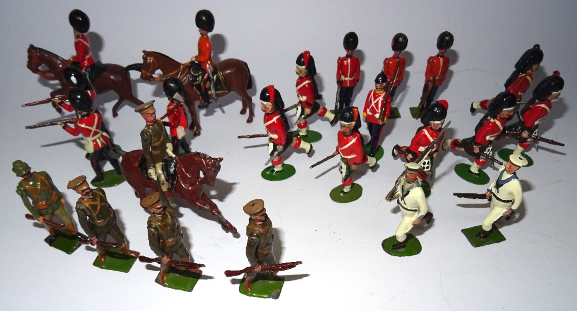 Britains various early figures, repainted