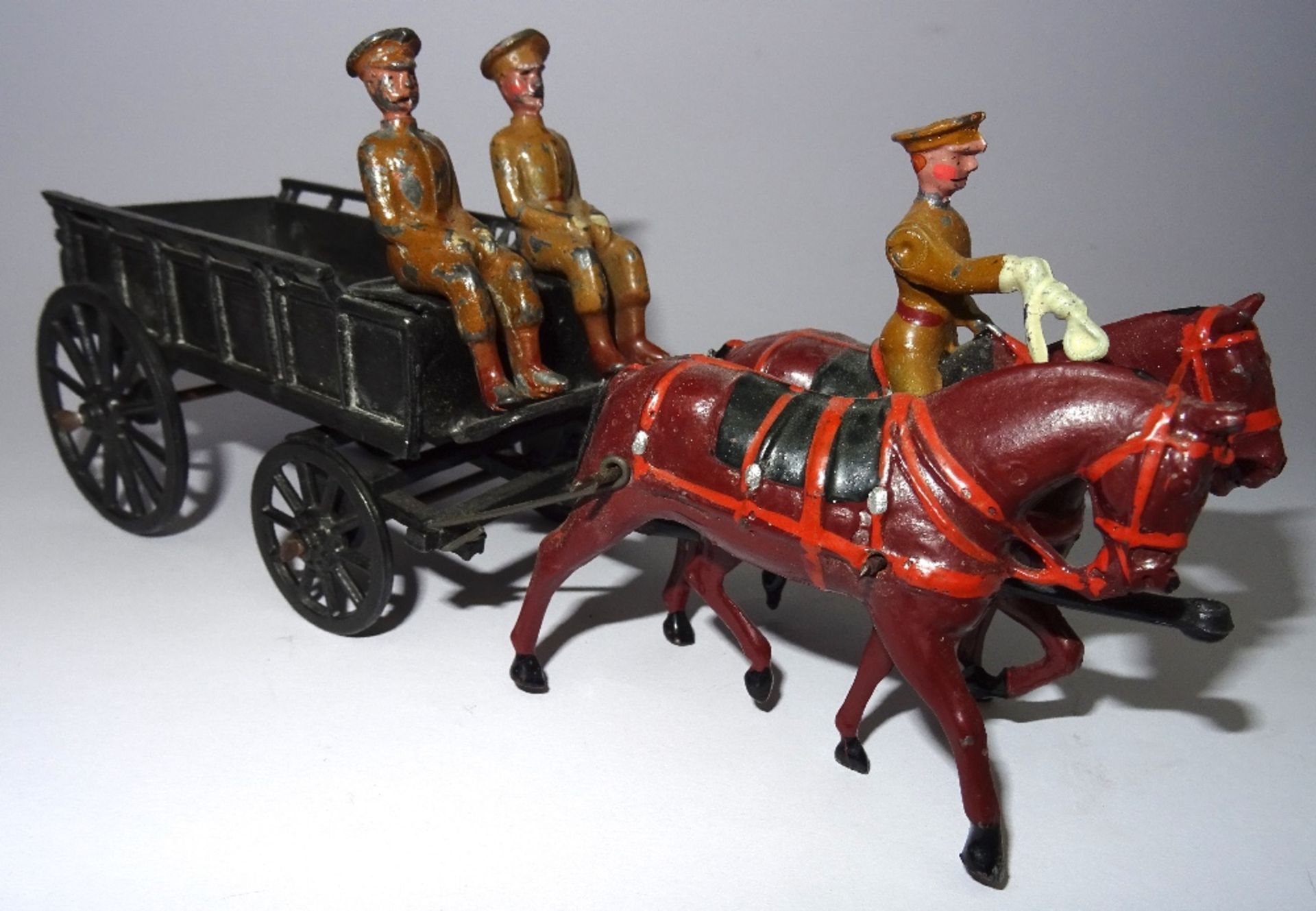 Britains set 146A, two horse Supply Wagon, service dress - Image 2 of 5