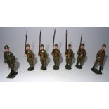 Britains from set 1389, Belgian Infantry in steel helmets marching at the slope