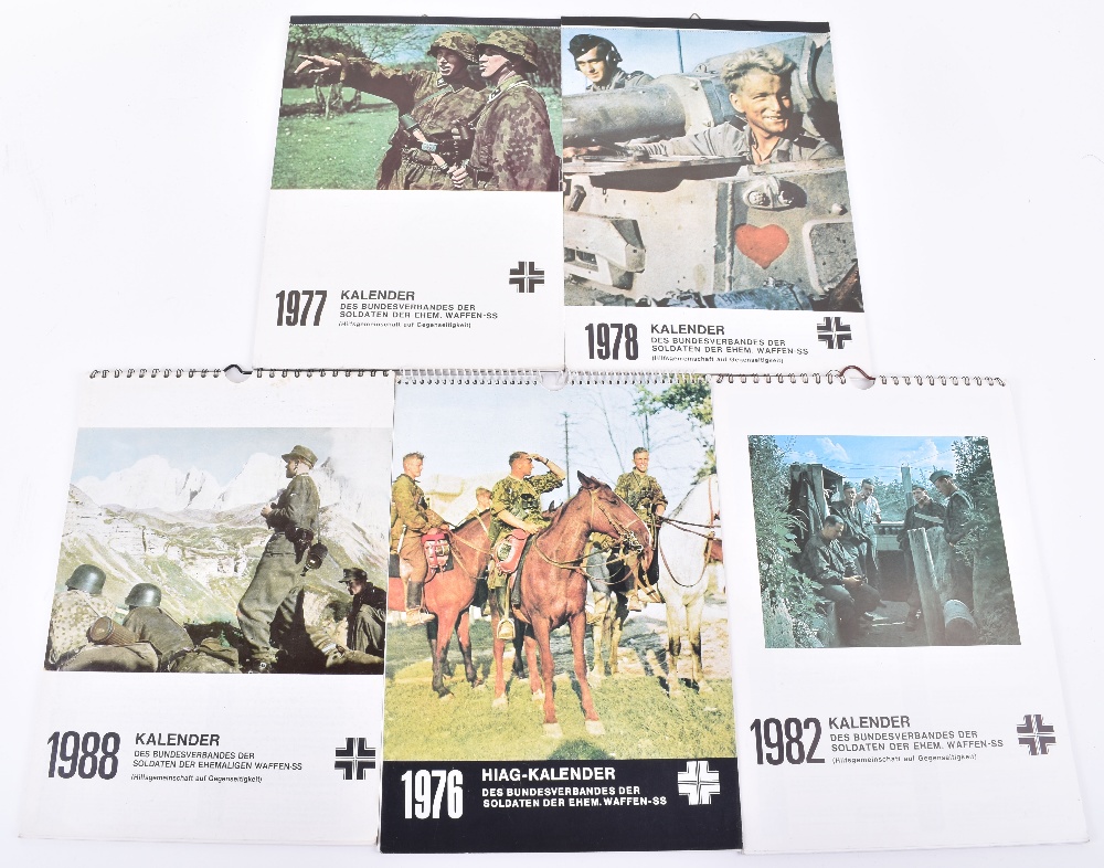 5x Waffen-SS Veterans’ Organisation Full Colour Calendars