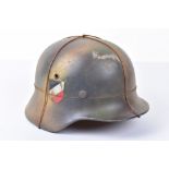 WW2 German Luftwaffe Double Decal Normandy Camouflaged Steel Helmet