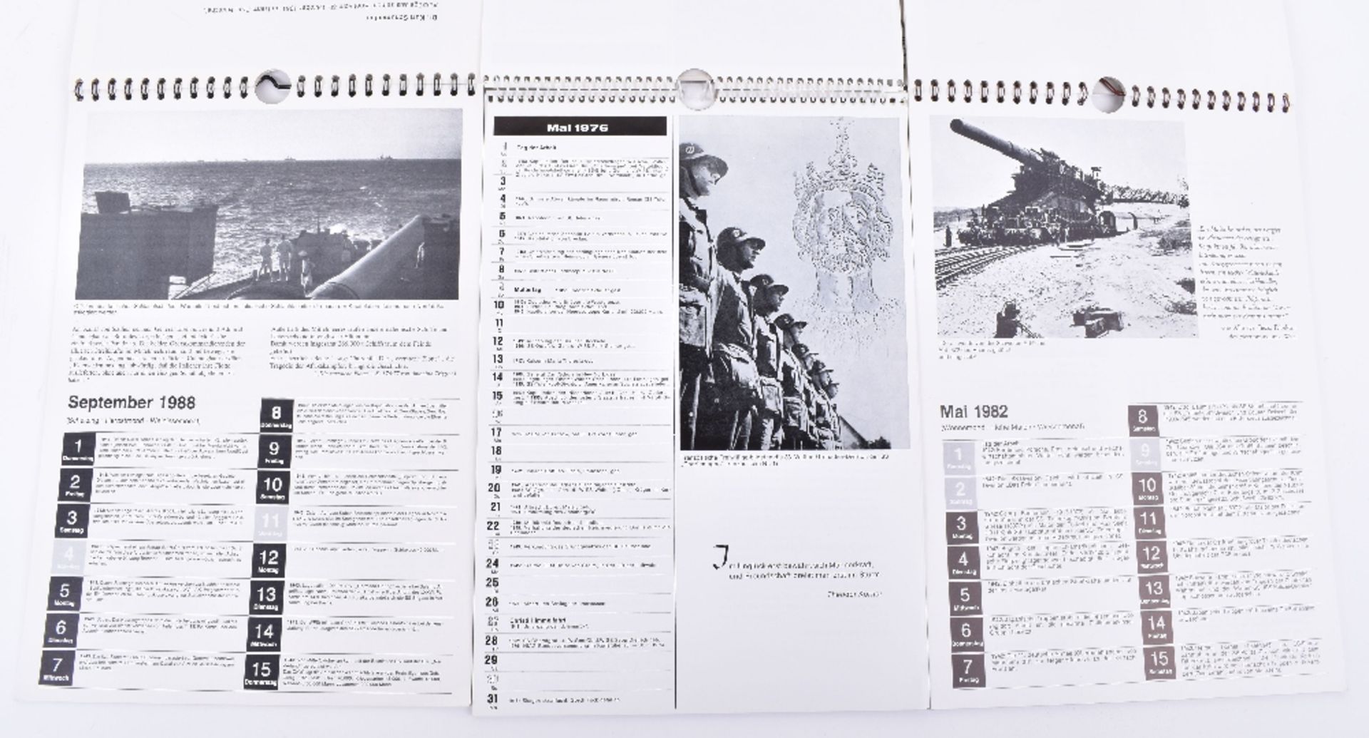 5x Waffen-SS Veterans’ Organisation Full Colour Calendars - Image 2 of 2