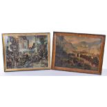 2x WW1 Framed and Glazed Pictures of German Battle Scenes