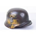 WW2 German Waffen-SS Steel Combat Helmet