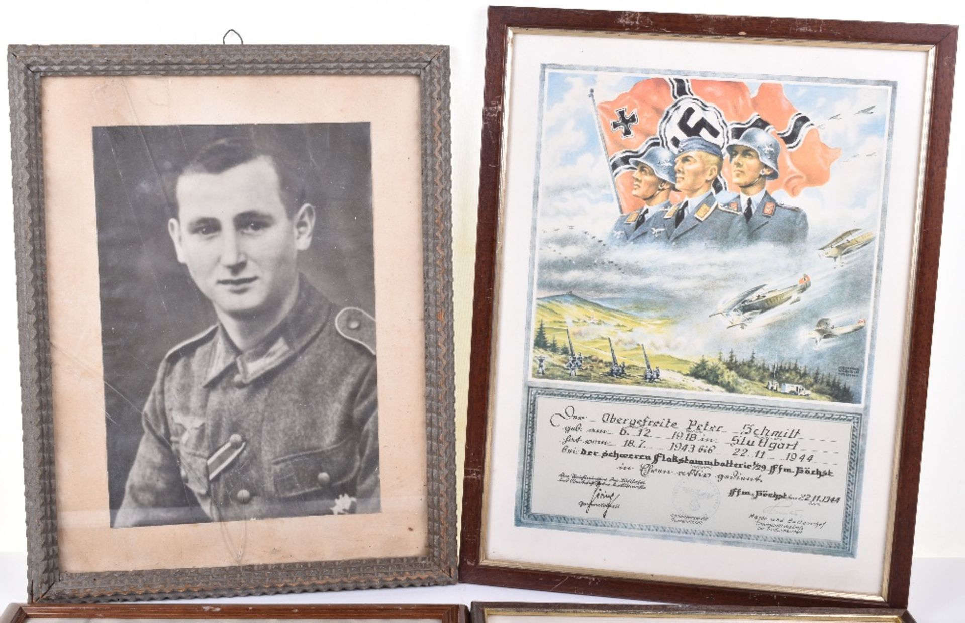 Framed and Glazed Coloured Photograph of WW2 German Luftwaffe NCO - Image 2 of 3