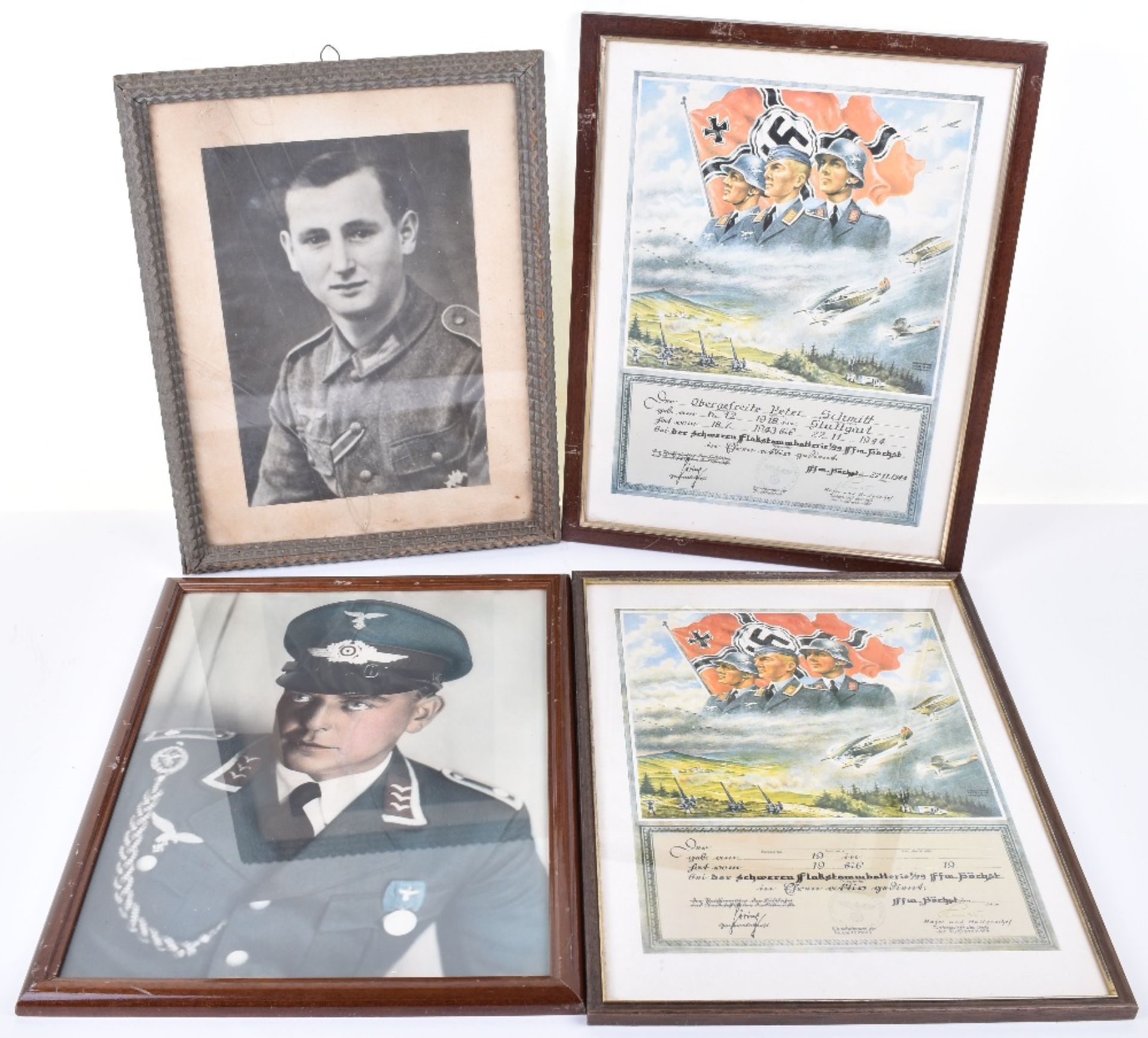 Framed and Glazed Coloured Photograph of WW2 German Luftwaffe NCO