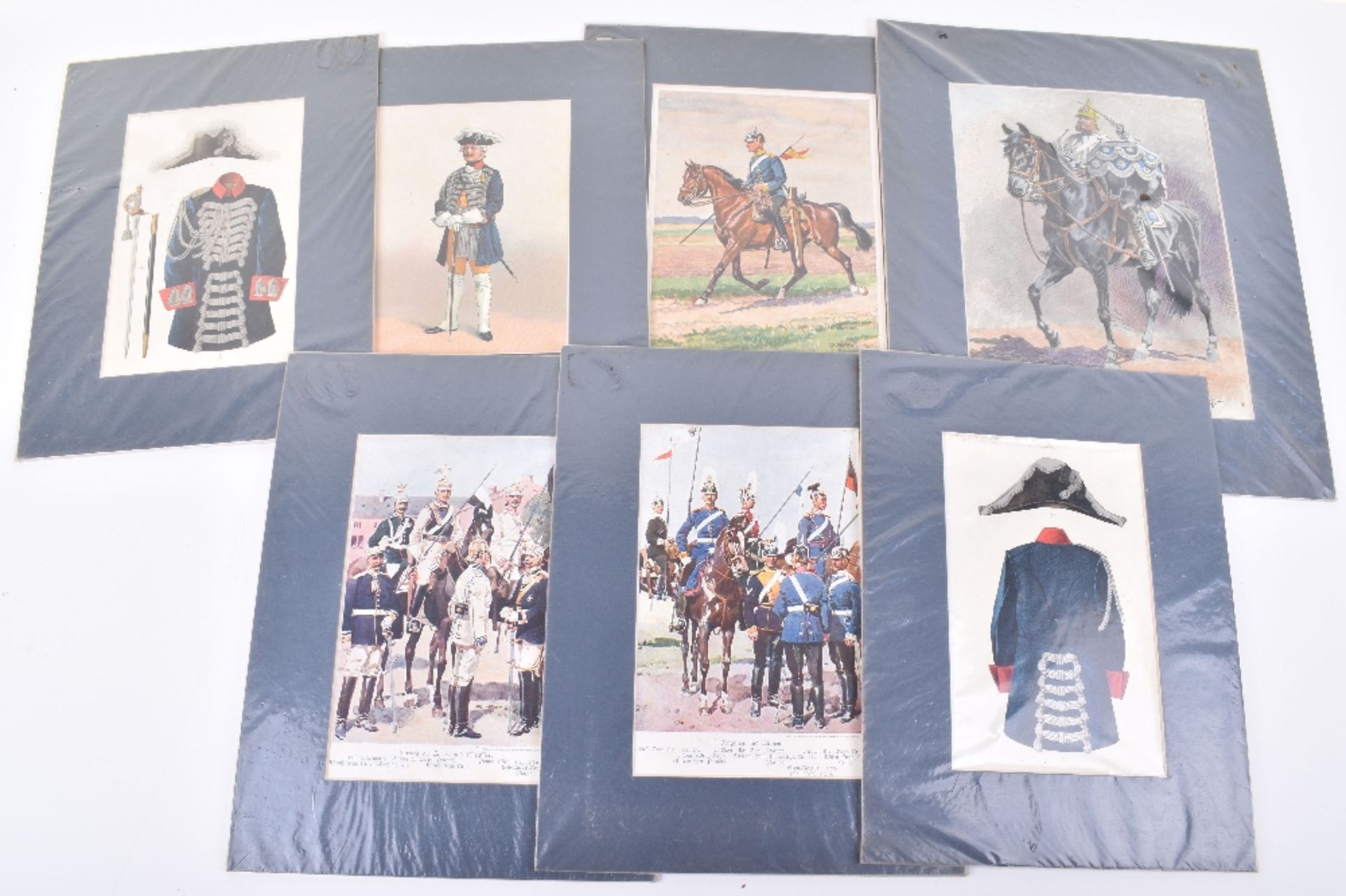 13x Imperial German c.1910 Original Colour Prints of Uniforms