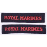 WW2 Royal Marines Cloth Shoulder Titles