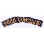 WW2 India Command Cloth Shoulder Title