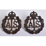 WW2 ATS Officers Collar Badges