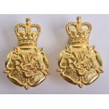 EIIR Womens Royal Army Corps Officers Collar Badges