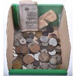 A selection of world coins and banknote’s