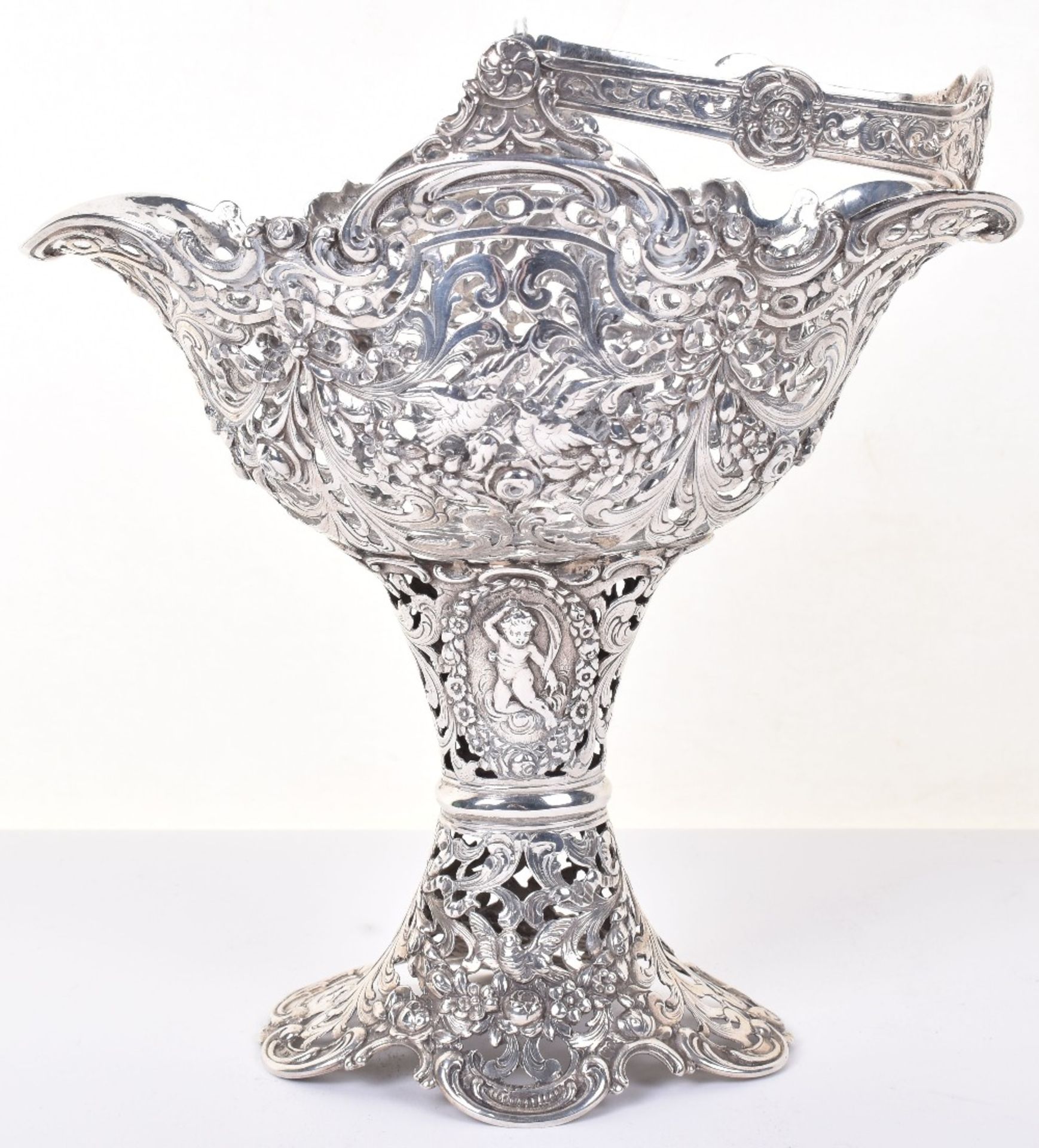 A 19th century German silver (.800) sweet basket