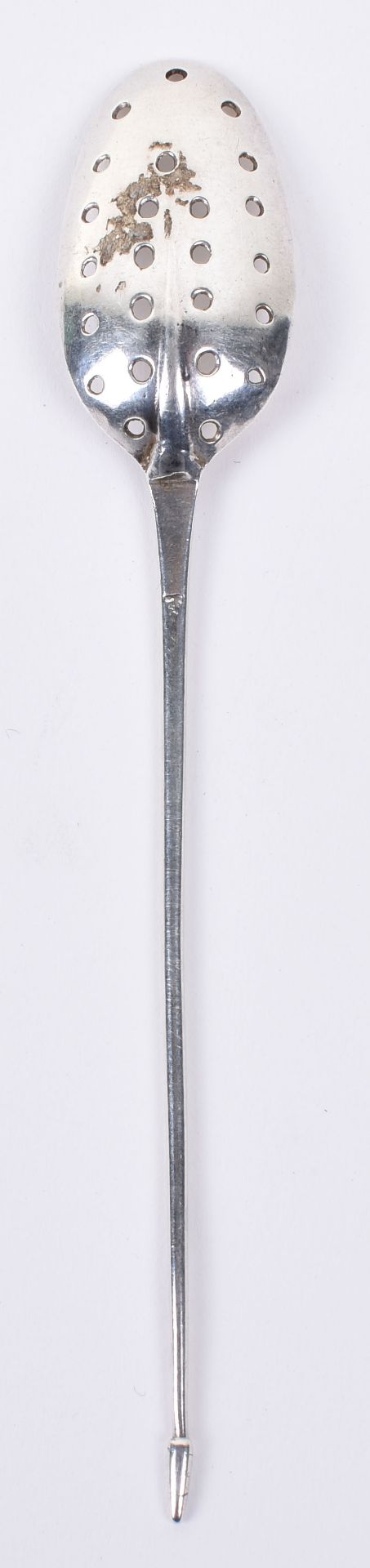 An early 18th century silver mote skimming spoon - Image 2 of 2