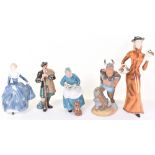Five Royal Doulton figures including The Laird, Viking, Eliza, Fragrance, and The Favourite