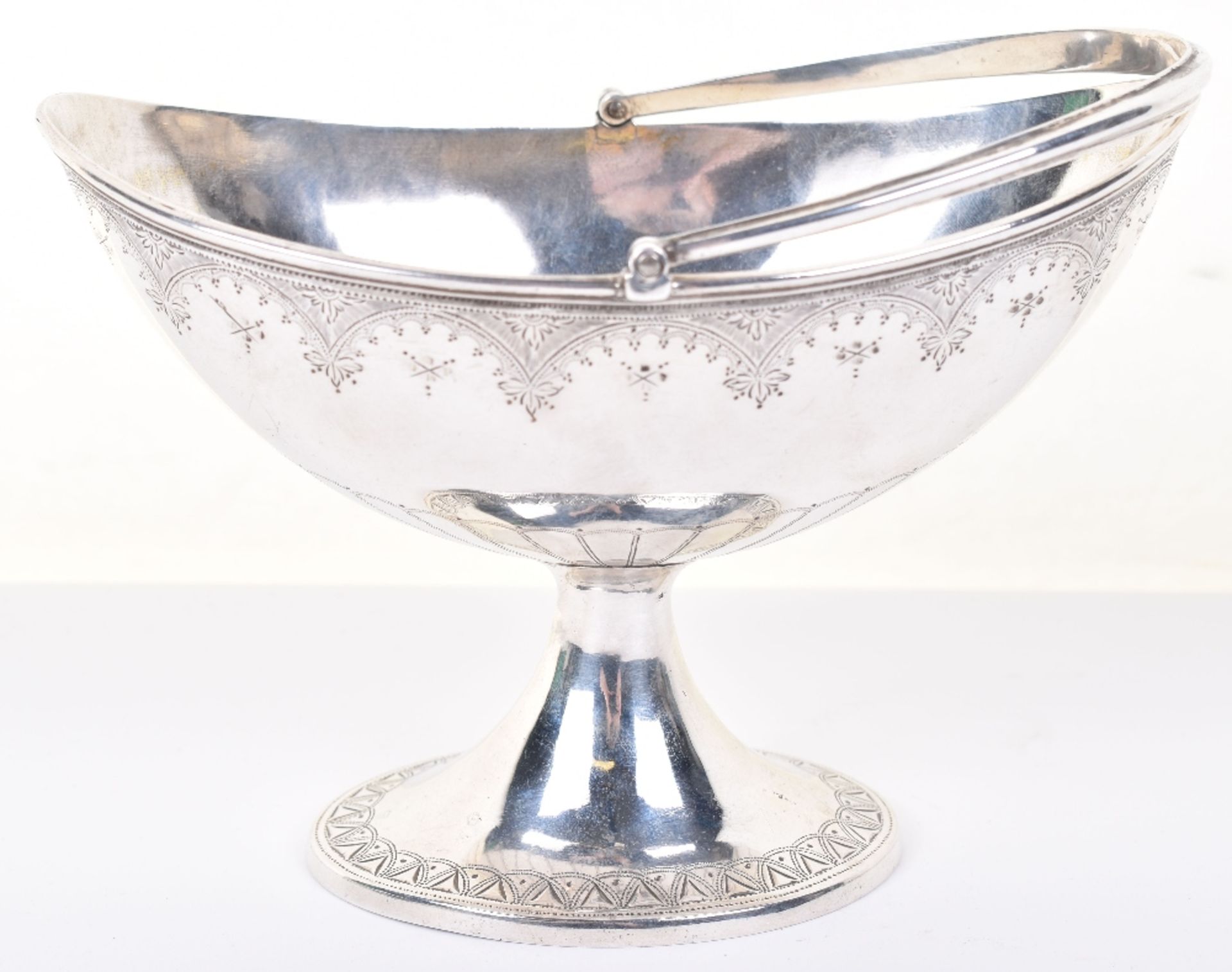 A Victorian silver swing handle basket