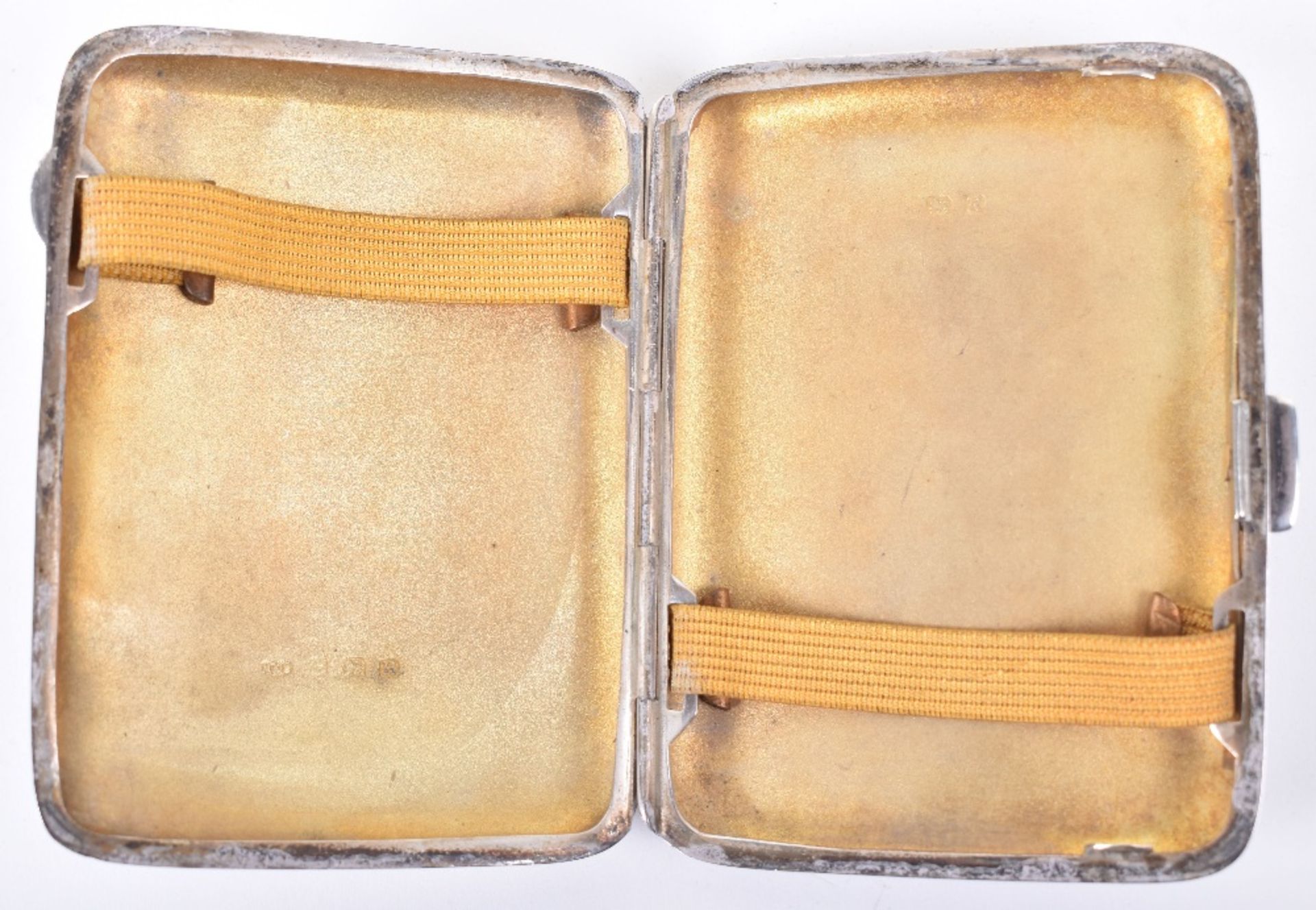A silver cigarette case, later applied enamel panel of pin up girl, Birmingham 1941 - Image 3 of 3