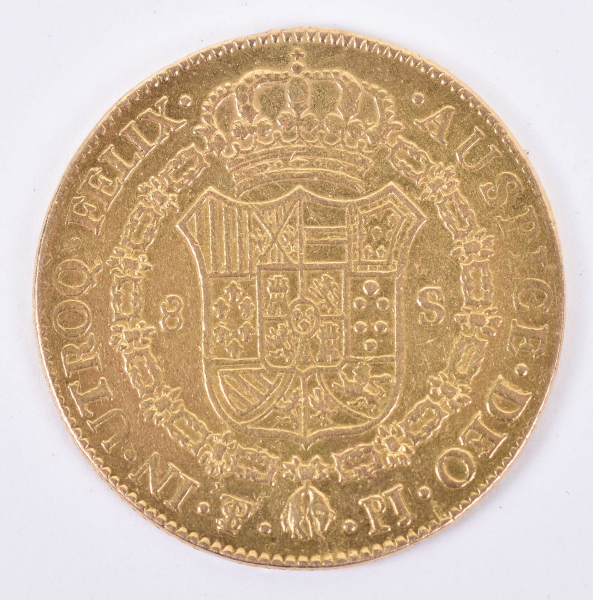 A Carlos IV, 8 Escudos, Potosi mint (Bolivia), ex-mount - Image 2 of 2