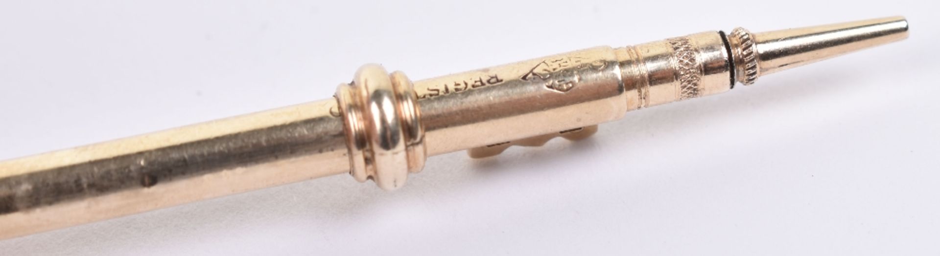 An interesting Victorian gold pencil in the form of a key, 6.5cm - Image 3 of 3