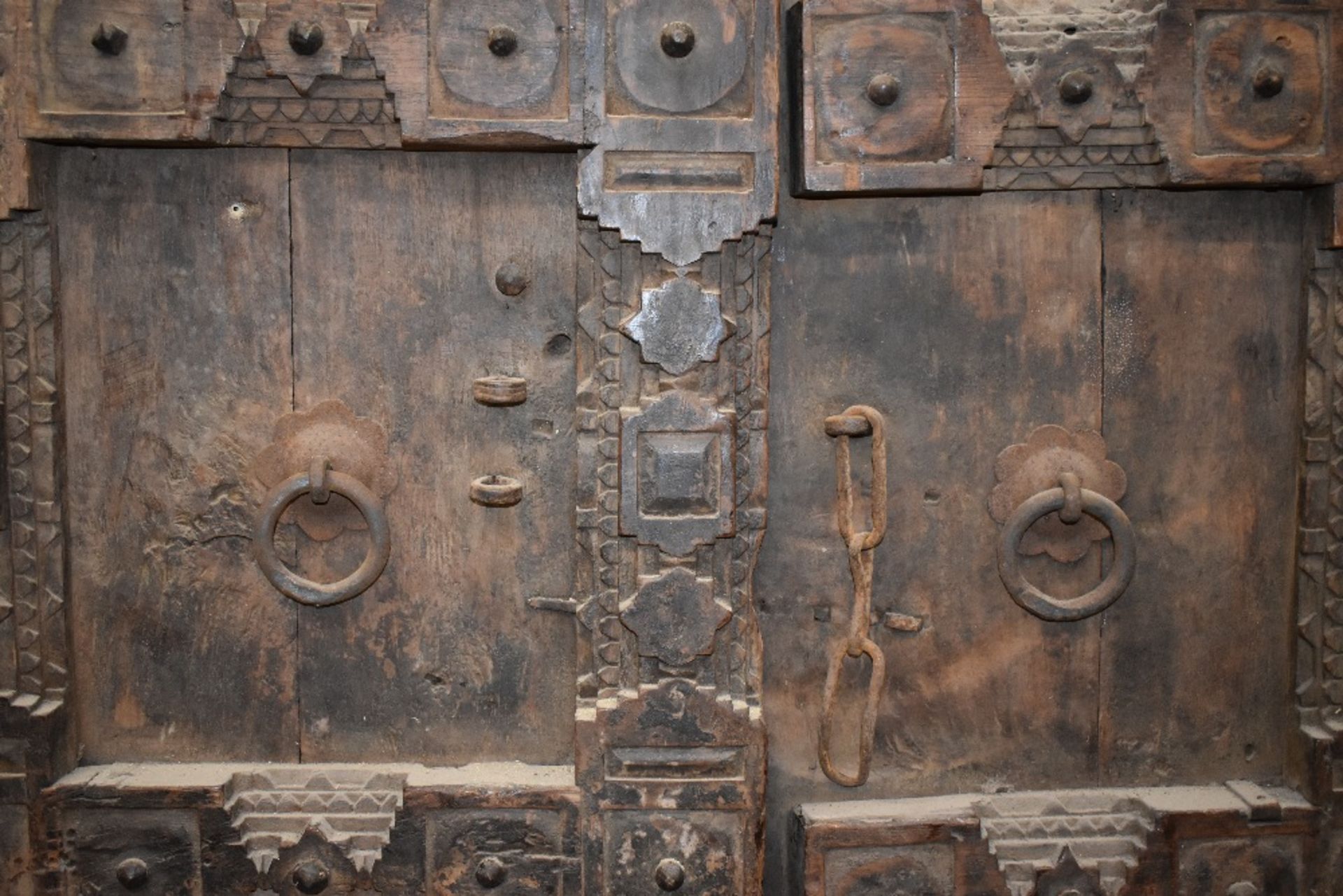 A pair of impressive 18th century teak and iron doors, possibly Spanish Colonial - Image 2 of 10