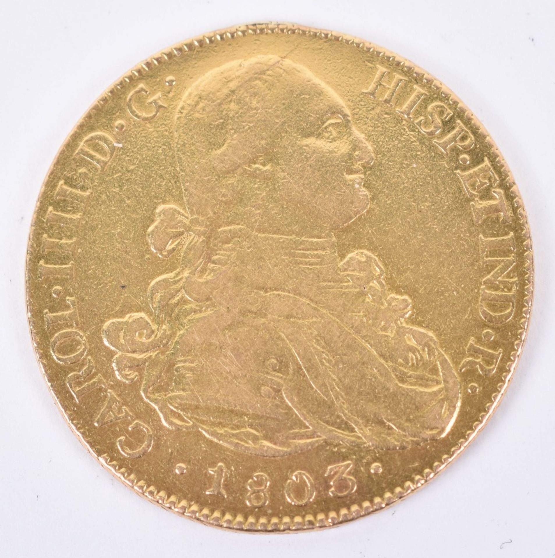 A Carlos IV, 8 Escudos, Potosi mint (Bolivia), ex-mount